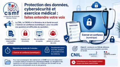 Flash info – Protection des données, cybersécurité et exercice médical : faites entendre votre voix!
